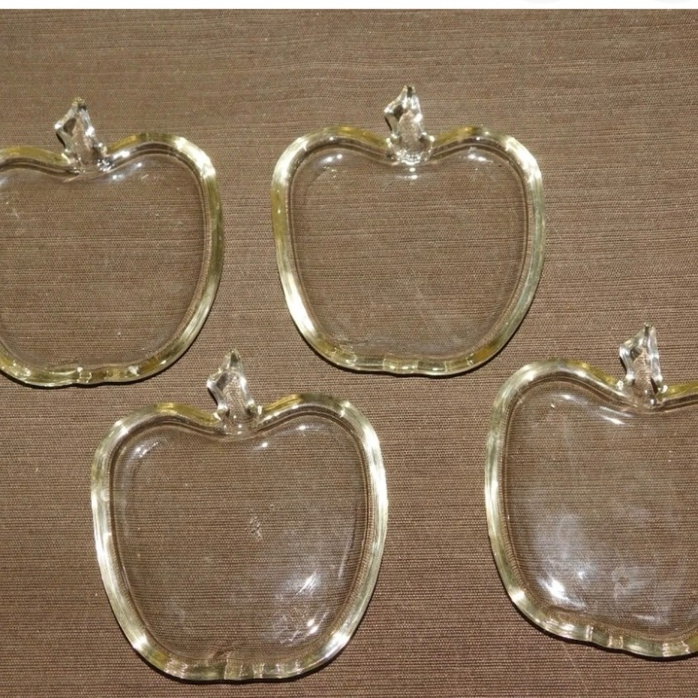 Apple Coasters Set Of 7 Vintage Hazel Atlas Clear glass